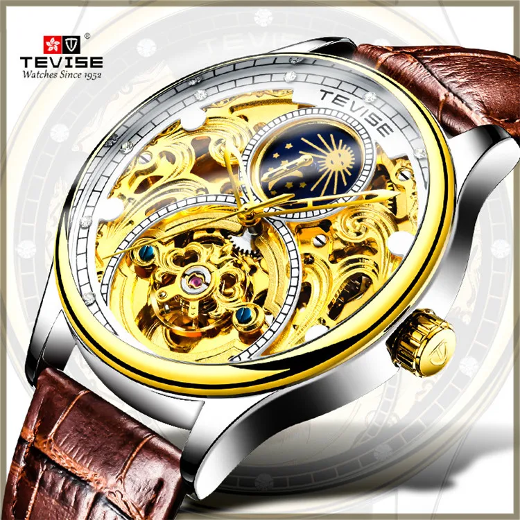 Hot Sale Traditional Western Style Durable Genuine Leather Material Hollow Out Design Visible Mechanical Watch+Bands, Optional
Hot Sale Traditional Western Style Durable Genuine Leather Material Hollow Out Design Visible Mechanical Watch+Bands, Optional
