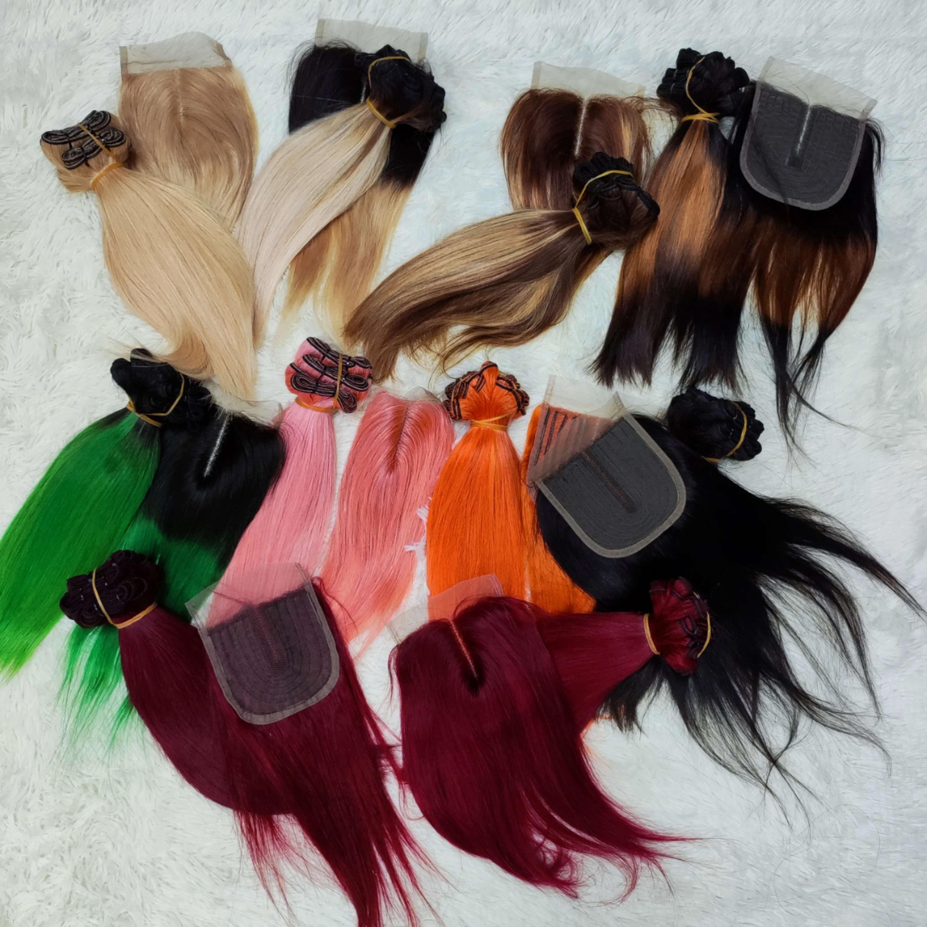 Letsfly Bone Straight Colored Bundles with T Part Closure Brazilian Hair Bundles Set Green Pink Orange Wholesale Free Shipping
Letsfly Bone Straight Colored Bundles with T Part Closure Brazilian Hair Bundles Set Green Pink Orange Wholesale Free Shipping