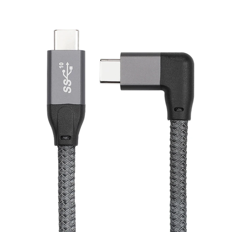 PD 100W 3.2 Gen2 90 Degree Type C To Type C Cable Support 20Gbps Transfer Speed For Macbook Pro, Black
PD 100W 3.2 Gen2 90 Degree Type C To Type C Cable Support 20Gbps Transfer Speed For Macbook Pro, Black