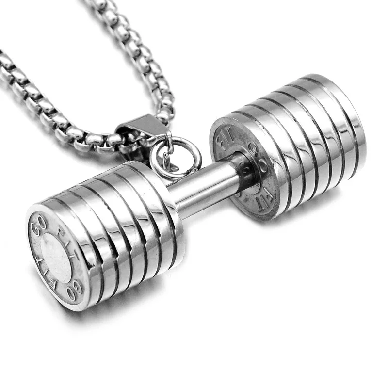 Customized Stainless steel Hot Sale Stainless Steel Sports Jewelry Gym Pendant Dumbbell Necklaces, Gold , black , silver
Customized Stainless steel Hot Sale Stainless Steel Sports Jewelry Gym Pendant Dumbbell Necklaces, Gold , black , silver