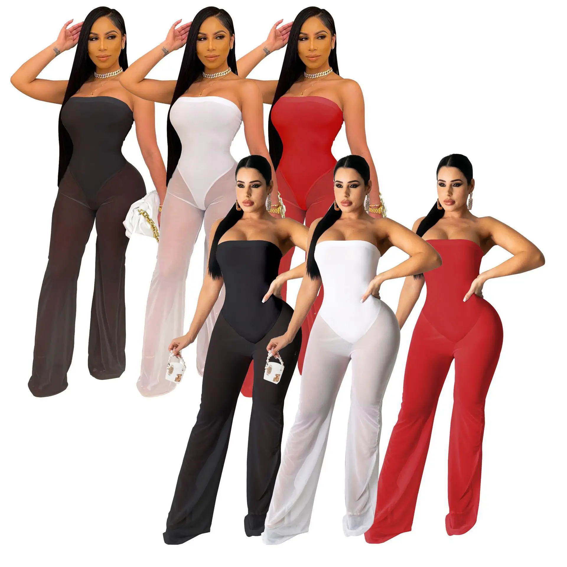 2021 Summer Jumpsuit And Rompers Women Mesh See Through Sleeveless Bodysuit Ladies Nightclub Sexy Tube Top One Piece Jumpsuit, Picture
2021 Summer Jumpsuit And Rompers Women Mesh See Through Sleeveless Bodysuit Ladies Nightclub Sexy Tube Top One Piece Jumpsuit, Picture