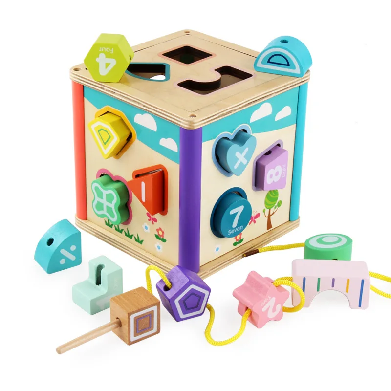 

New Wooden Colorful Activity Cube Math Number Teaching Tool Calculation Educational Learning Puzzle Block Toy With Varies Shapes
