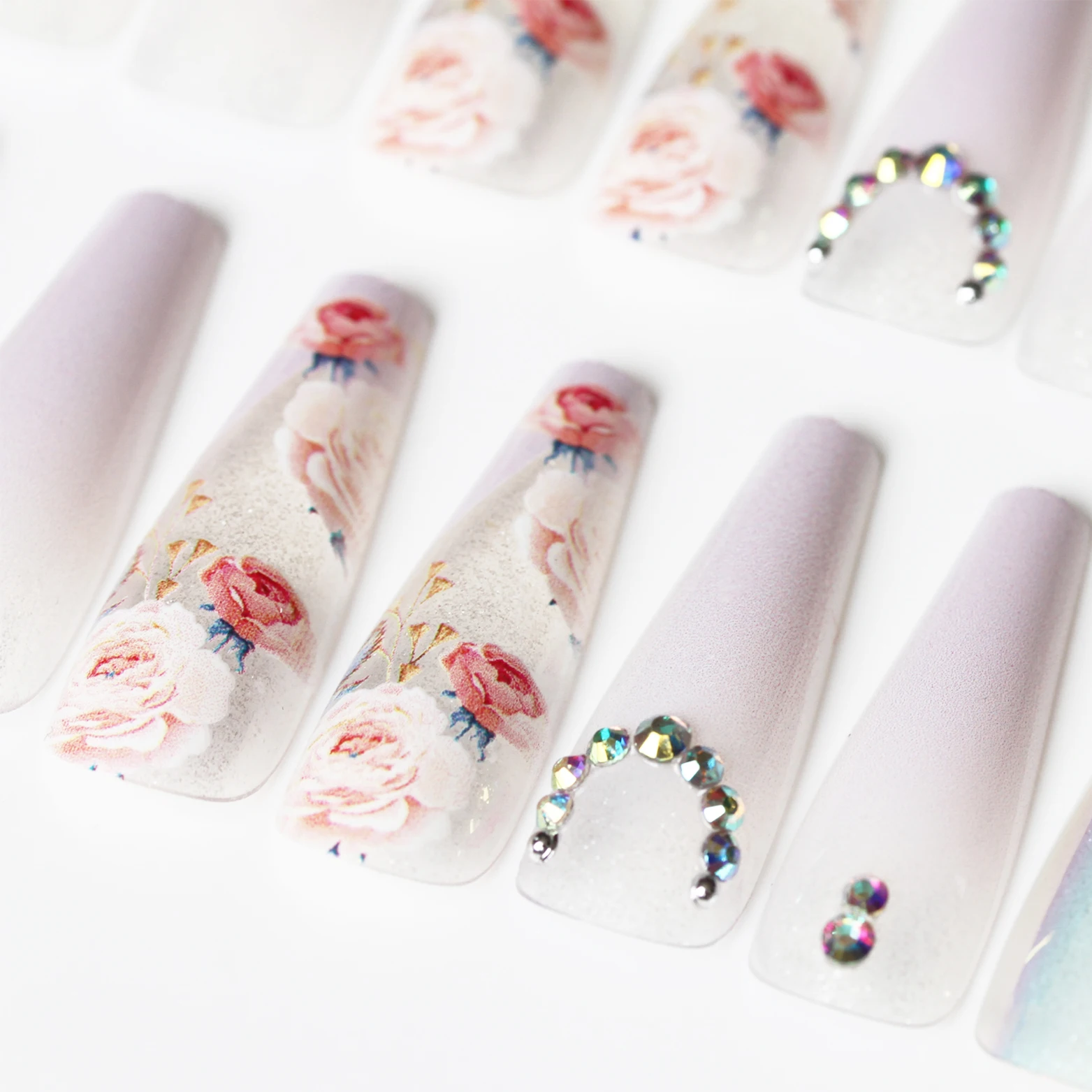 Luxury Rhinestones False Nail Tips Long Coffin Flower Press On Nails Glitter Soft Gel Tips, Picture
Luxury Rhinestones False Nail Tips Long Coffin Flower Press On Nails Glitter Soft Gel Tips, Picture