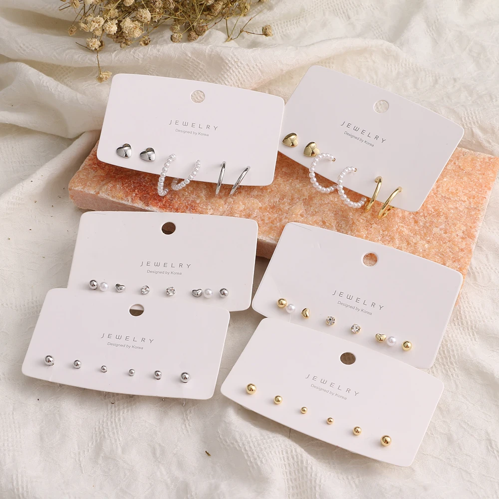 Trendy Korean Style Gold Plated Stud Earrings Set For Women Silver Pearl Circle Hoop stud earrings jewelry
Trendy Korean Style Gold Plated Stud Earrings Set For Women Silver Pearl Circle Hoop stud earrings jewelry