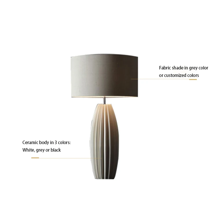 Big size Vintage antique Style Chinese Nordic ceramic bedside light table lamp