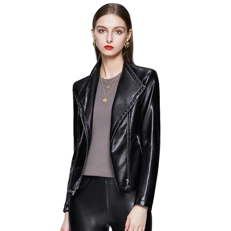 Spring Autumn Slim Clothing commuter locomotive fashion Jacket long sleeve European stand collar leather Coat zipper women wear, As the pictures
Spring Autumn Slim Clothing commuter locomotive fashion Jacket long sleeve European stand collar leather Coat zipper women wear, As the pictures