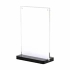 Acrylic T-Shaped Magnetic Sign Holder Display Stand Menu Display Holder for Store&Hotel&Supermarket