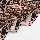 Latest design fashion leopard pattern plain soft spun woven 100% viscose rayon dress fabric in stock