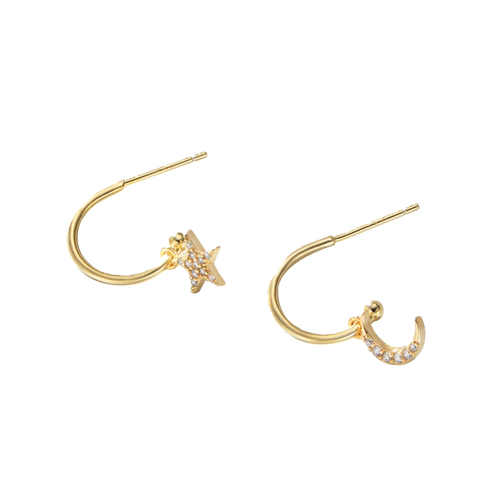 Peishang Latest Design Star Moon Cuff 925 Sterling Silver Jewelry Pave Set White CZ Earrings Gold Plated
Peishang Latest Design Star Moon Cuff 925 Sterling Silver Jewelry Pave Set White CZ Earrings Gold Plated