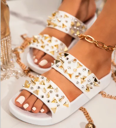 summer fashion beach wear rivet flats shoes sandals women's sandals, Red,white,black
summer fashion beach wear rivet flats shoes sandals women's sandals, Red,white,black