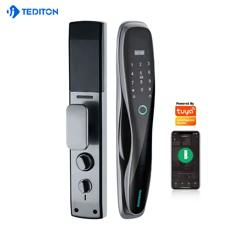 Tediton Keyless Tuya Door Lock with Push Pull Handles WIFI Security Camera Door Smart Lock
Tediton Keyless Tuya Door Lock with Push Pull Handles WIFI Security Camera Door Smart Lock