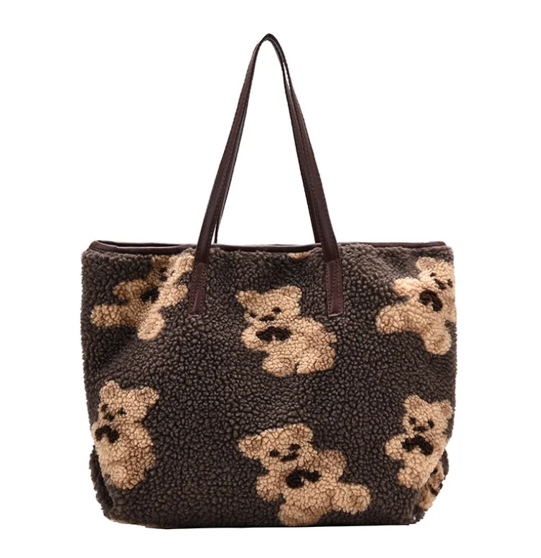 Autumn/winter 2021 New Fashion Woolen Shoulder Bag Large Capacity Lambkin Handbag Cute Bear Pattern Shoulder Bag YGC-383
Autumn/winter 2021 New Fashion Woolen Shoulder Bag Large Capacity Lambkin Handbag Cute Bear Pattern Shoulder Bag YGC-383