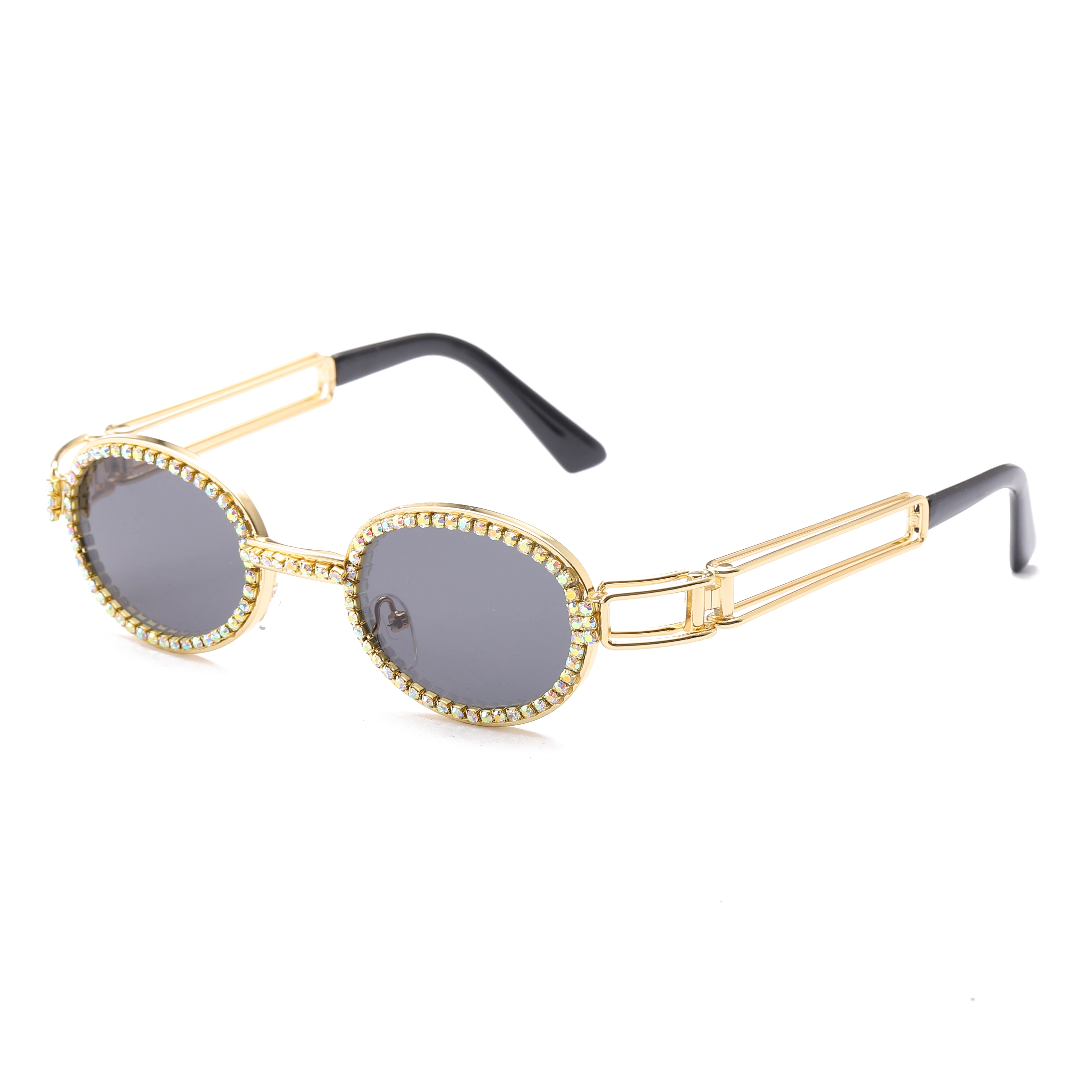 Brand design luxury rhinestone oval metal frame steampunk style diamond-encrusted small round sunglasses
Brand design luxury rhinestone oval metal frame steampunk style diamond-encrusted small round sunglasses