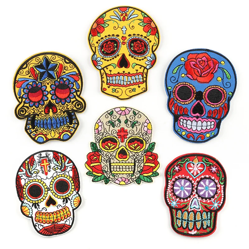 Wholesale in stocks HIgh Quality Colorful Sugar skull patches Embroidery Iron On Patches Skull For bags, As picture
Wholesale in stocks HIgh Quality Colorful Sugar skull patches Embroidery Iron On Patches Skull For bags, As picture