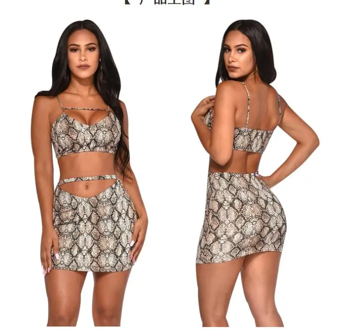 Sexy Hot Sling Strapless Night Crop Top Snake Printed Mini Short Two-piece Dress Club Streetwear
Sexy Hot Sling Strapless Night Crop Top Snake Printed Mini Short Two-piece Dress Club Streetwear