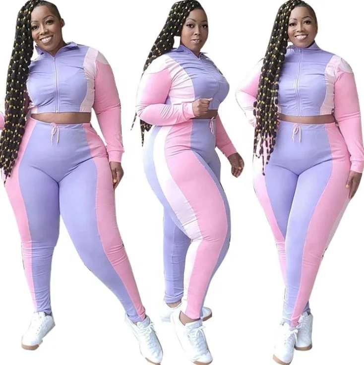 Autumn Fashion Zipper Plus Size Tracksuits Stitching Plus Size 2pcs Sets Women Clothes Women Casual Sets
Autumn Fashion Zipper Plus Size Tracksuits Stitching Plus Size 2pcs Sets Women Clothes Women Casual Sets