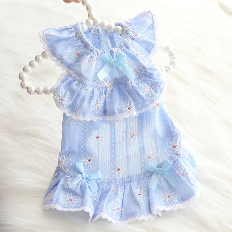 Summer thin and cute pet clothes and accessories dog clothing Ruffle Bow lace Princess Dress for cat and dog, White
Summer thin and cute pet clothes and accessories dog clothing Ruffle Bow lace Princess Dress for cat and dog, White