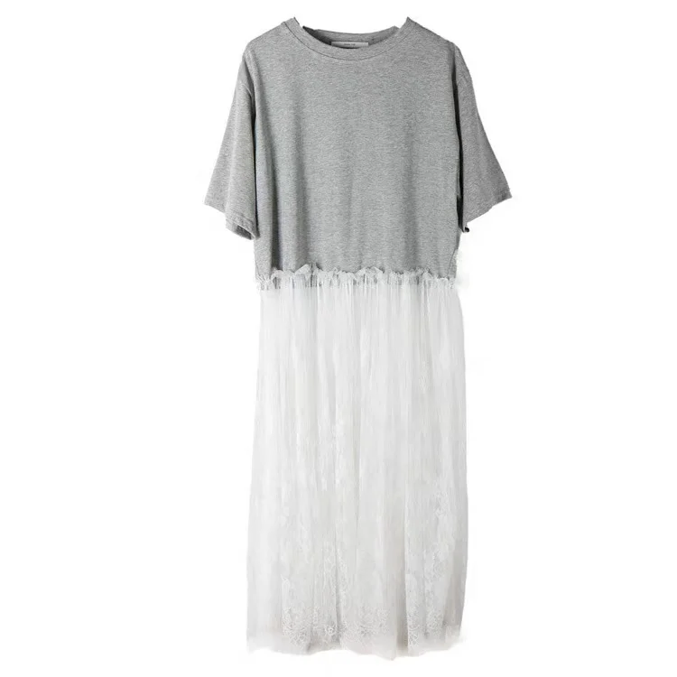 2021 New Korean Shirts Stitching Blouse Dresses Short-sleeved T-shirt Lace Dress Women, Black/white
2021 New Korean Shirts Stitching Blouse Dresses Short-sleeved T-shirt Lace Dress Women, Black/white