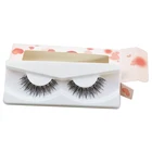Human hair Eyelash Wholesale False Eyelash With Logo with Cardboard Eyelash Packaging 1pair