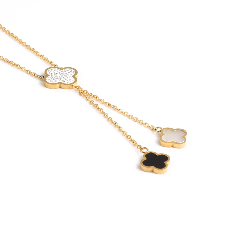 Hx Share Fashion Stainless Steel Gold Plated Clover Pendant Necklace Four Leaf Female Necklace
Hx Share Fashion Stainless Steel Gold Plated Clover Pendant Necklace Four Leaf Female Necklace
