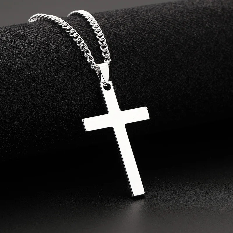 Cross Necklace For Men Stainless Steel Silver Gold Black Plain Cross Chain Crystal Pendant Necklace Simple Jewelry Gifts
Cross Necklace For Men Stainless Steel Silver Gold Black Plain Cross Chain Crystal Pendant Necklace Simple Jewelry Gifts