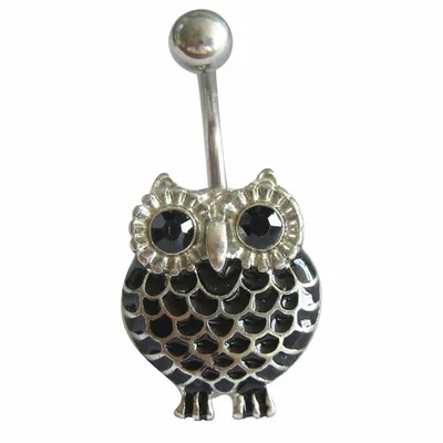 BBR-130 Animal Belly button ring cute black zircon owl titanium steel navel belly button rings piercing jewelry
BBR-130 Animal Belly button ring cute black zircon owl titanium steel navel belly button rings piercing jewelry