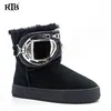 2019 Fashion Ski goggles suede leather flat ankle boots real sheep skin shoes