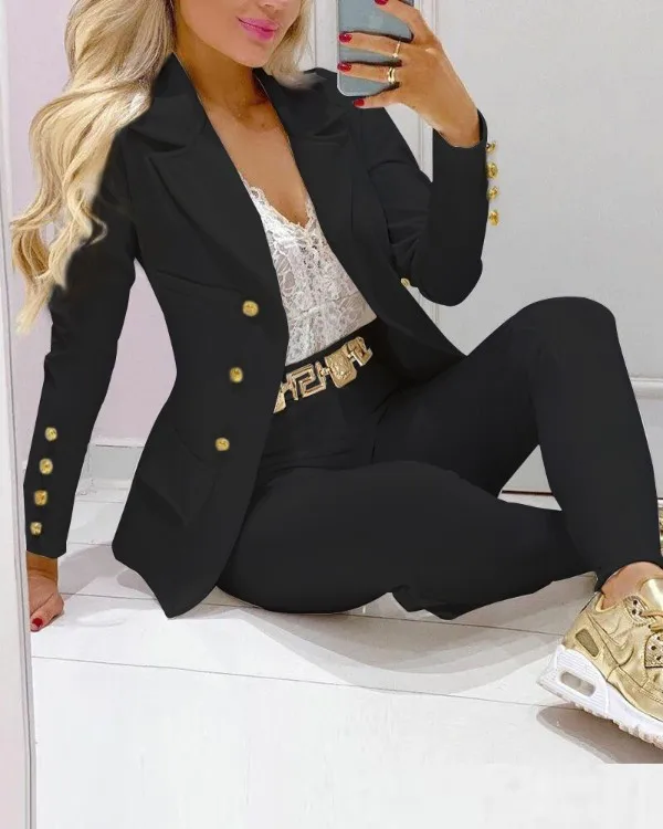 2022 Wholesale New OL Match solid Set Woman Casual Blazer And Pants Set Femme Jackets Office Formal Blazers Pants Two Piece suit
2022 Wholesale New OL Match solid Set Woman Casual Blazer And Pants Set Femme Jackets Office Formal Blazers Pants Two Piece suit