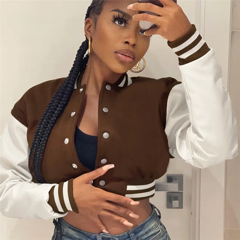Fall Winter Jackets Womens Jackets Puffer Women's Coats Patchwork Crop Top Leather Sleeve Letter B Women's Jacket, Customized colors
Fall Winter Jackets Womens Jackets Puffer Women's Coats Patchwork Crop Top Leather Sleeve Letter B Women's Jacket, Customized colors