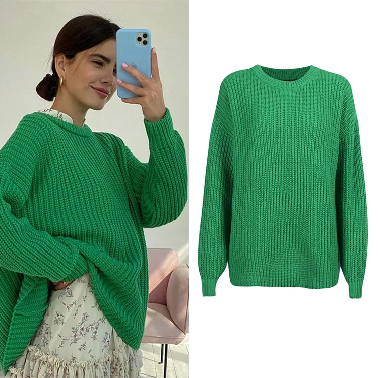 Winter Fall 2021 Keep Warm Woolen Green Loose Long Sleeve Tops Casual Solid Color Pullover Women'S Sweaters
Winter Fall 2021 Keep Warm Woolen Green Loose Long Sleeve Tops Casual Solid Color Pullover Women'S Sweaters