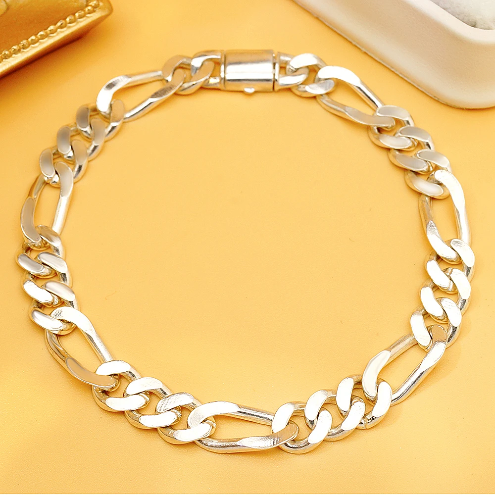 8mm Figaro Link Chain 925 Silver Bracelet Hip Hop Jewelry Bracelet Men Fashion Jewelry Bracelets
8mm Figaro Link Chain 925 Silver Bracelet Hip Hop Jewelry Bracelet Men Fashion Jewelry Bracelets