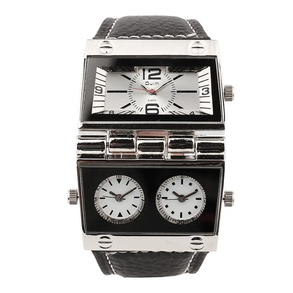 Oulm 9525 brand name black mens quartz watch designer PU band more time zone rectangle in stock personality watch supplier
Oulm 9525 brand name black mens quartz watch designer PU band more time zone rectangle in stock personality watch supplier