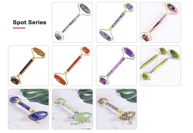 noiseless anti aging therapy 100% natural scraping massage tools handheld welded skin electric clear derma roller jade roller