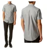 wholesale grey Oxford Short Sleeve mens Casual Shirt most competitive custom oxford shirts