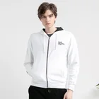 Wholesale hooded long sleeve white letter embroidery fashion men zipper hoodies