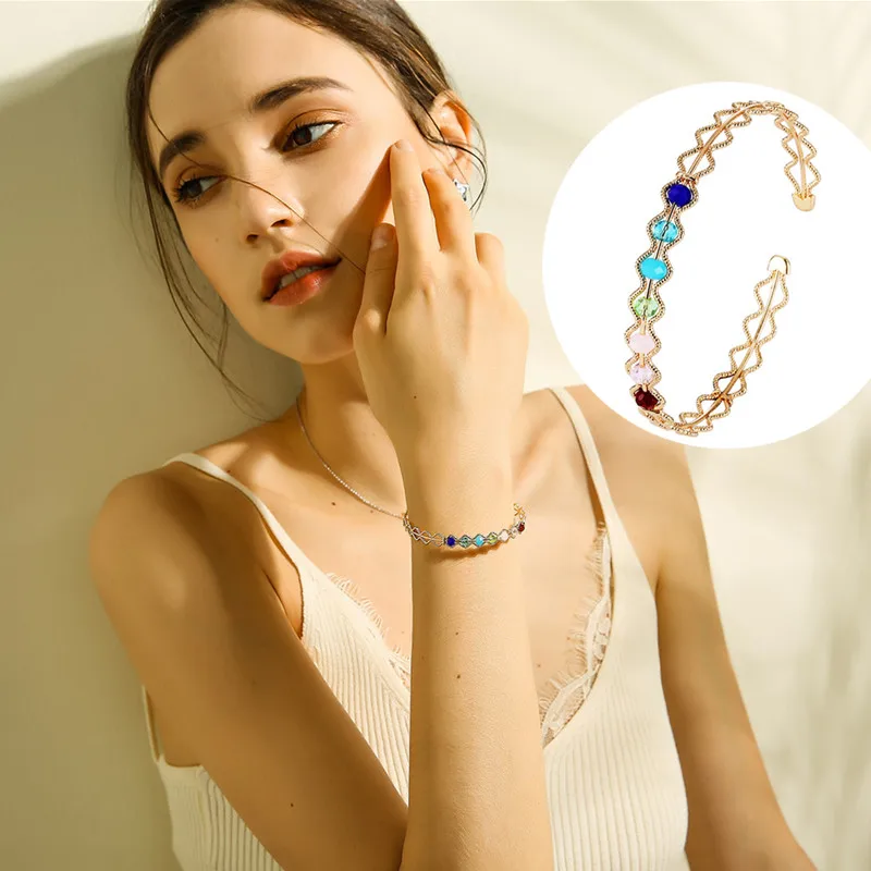 HongTong Midsummer Jewelry Copper Embossed Women's Color Beaded Open Bangle Wholesale Spot, Picture
HongTong Midsummer Jewelry Copper Embossed Women's Color Beaded Open Bangle Wholesale Spot, Picture