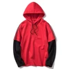 Men Hoodie Sweatshirt Customize Pullover Autumn Red Hooded Sweat Shirts Cut and Sew Factory