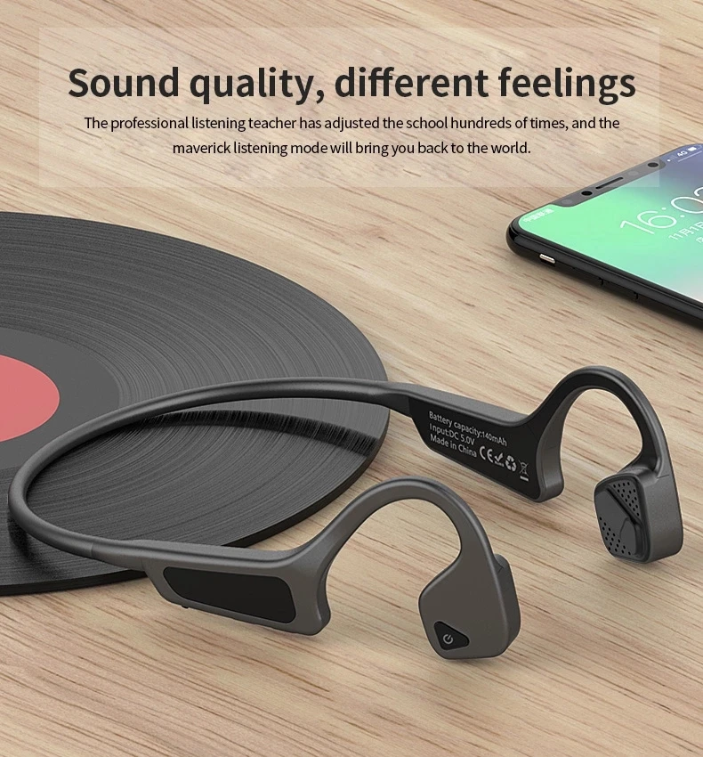 Golden Sky High Quality Wireless Bluetooth Earphone Headset Earbuds Earpiece Men And Women Universal Bone Conduction Earphone - ANKUX.COM