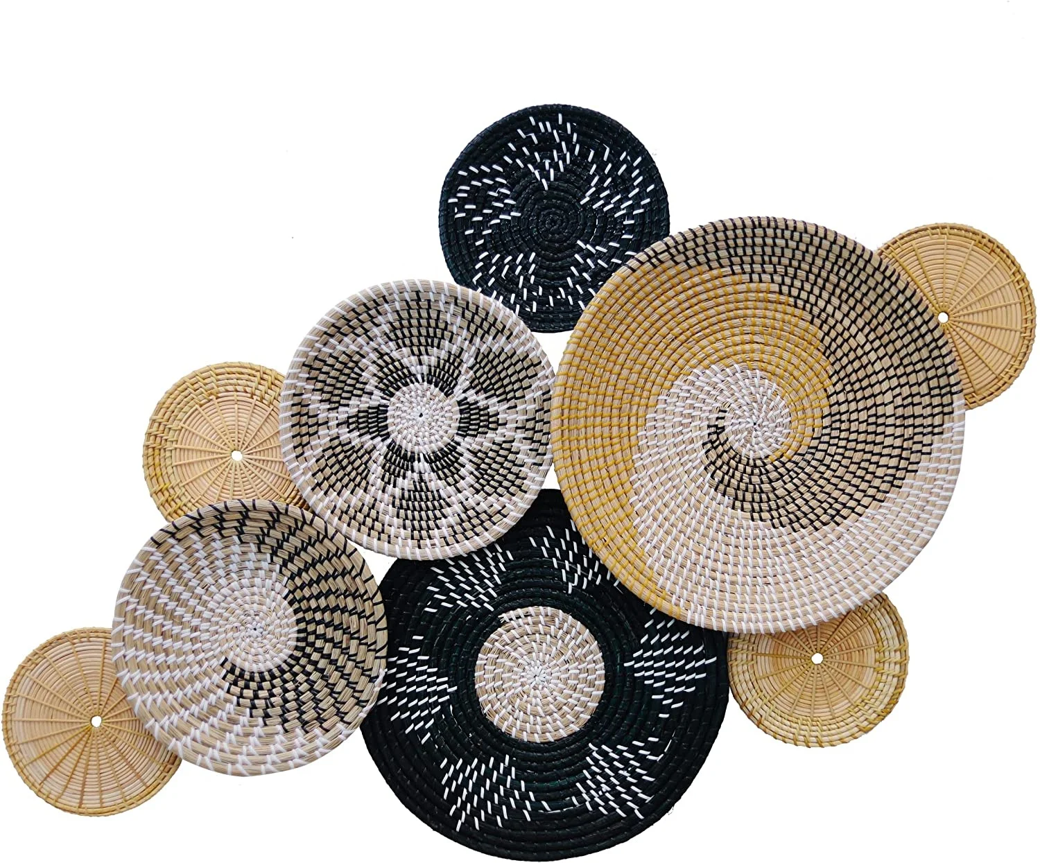 Vietnamese Home Decor Round Seagrass Handwoven Wall Hanging Basket Decorative Storage Vietnam Woven Wall Basket Decor Set, As picture
Vietnamese Home Decor Round Seagrass Handwoven Wall Hanging Basket Decorative Storage Vietnam Woven Wall Basket Decor Set, As picture