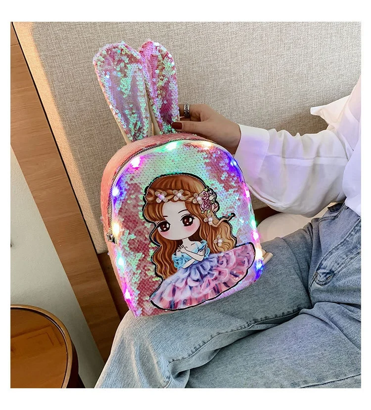 Cute cartoon rabbit colorful children shoulder bag sequin children schoolbag student bag
Cute cartoon rabbit colorful children shoulder bag sequin children schoolbag student bag