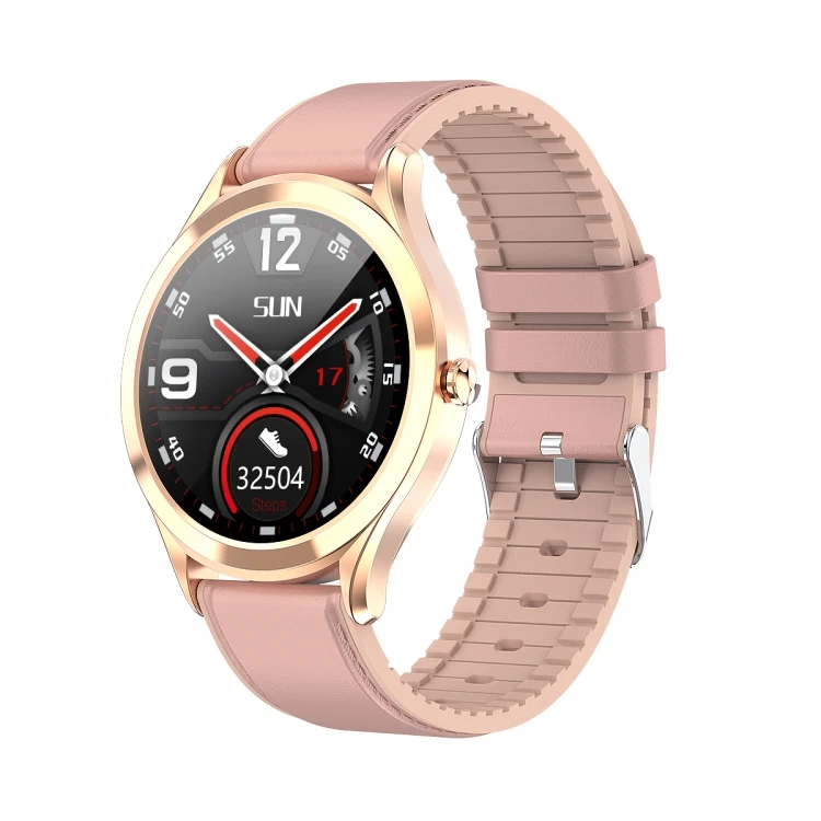 Pink MK10 1.3 inch IPS Color Full-screen Touch Leather Belt Smart Watch Heart Rate Monitor Manufacturer OEM Service
Pink MK10 1.3 inch IPS Color Full-screen Touch Leather Belt Smart Watch Heart Rate Monitor Manufacturer OEM Service