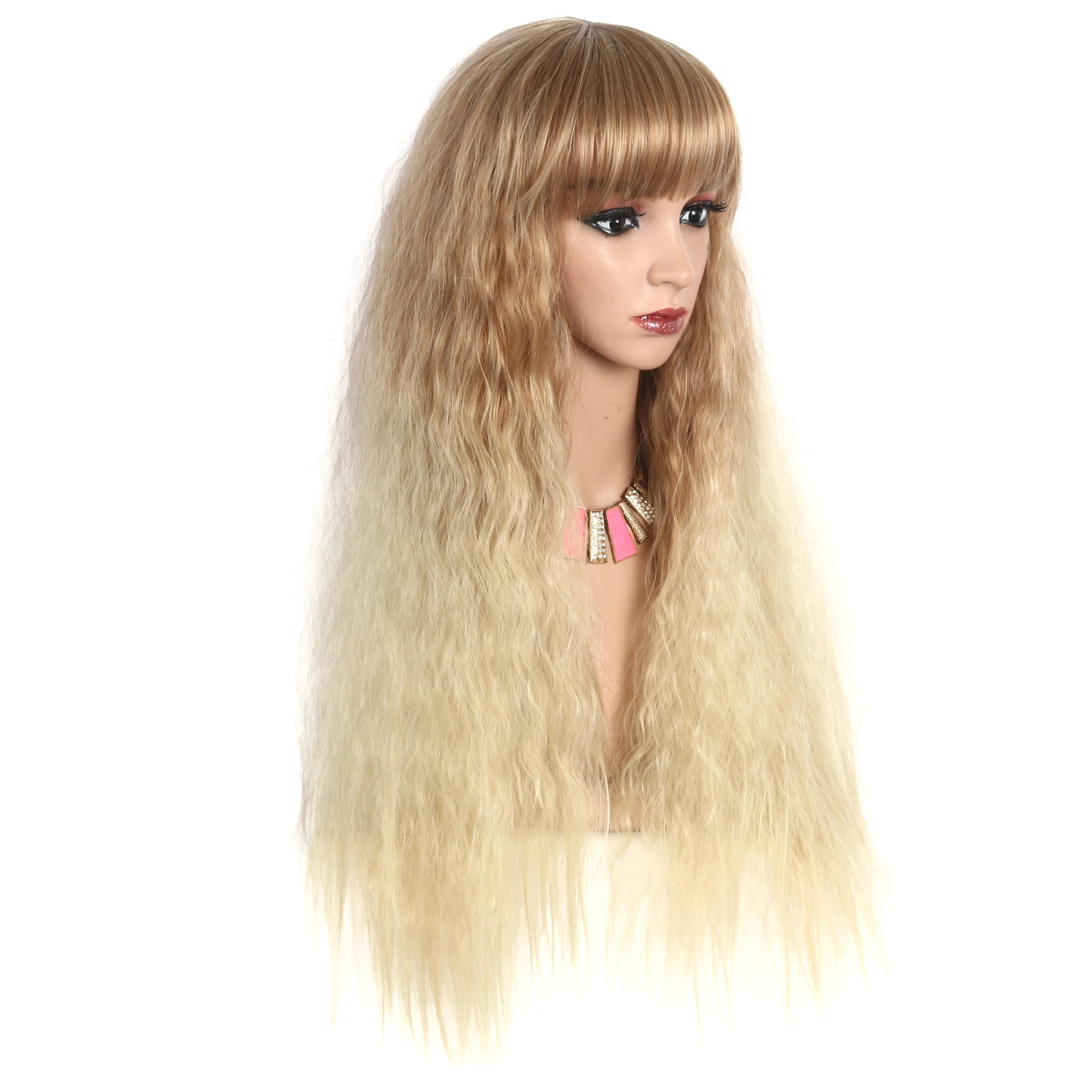 Loose Wave Brazilian Human Hair Wigs With Bangs Natural Gold 28inch Long Human Hair Wig synthetic hair wigs, Gradient golden wigs
Loose Wave Brazilian Human Hair Wigs With Bangs Natural Gold 28inch Long Human Hair Wig synthetic hair wigs, Gradient golden wigs