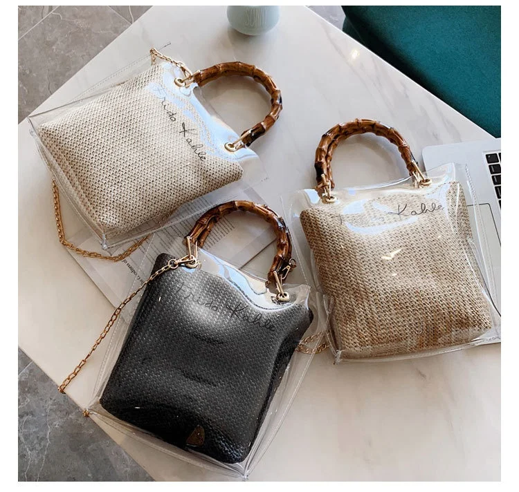 Top Sale Wholesale Clear Jelly Transparent 2 in 1 handbag for woman 2pcs Set Bag For lady
Top Sale Wholesale Clear Jelly Transparent 2 in 1 handbag for woman 2pcs Set Bag For lady