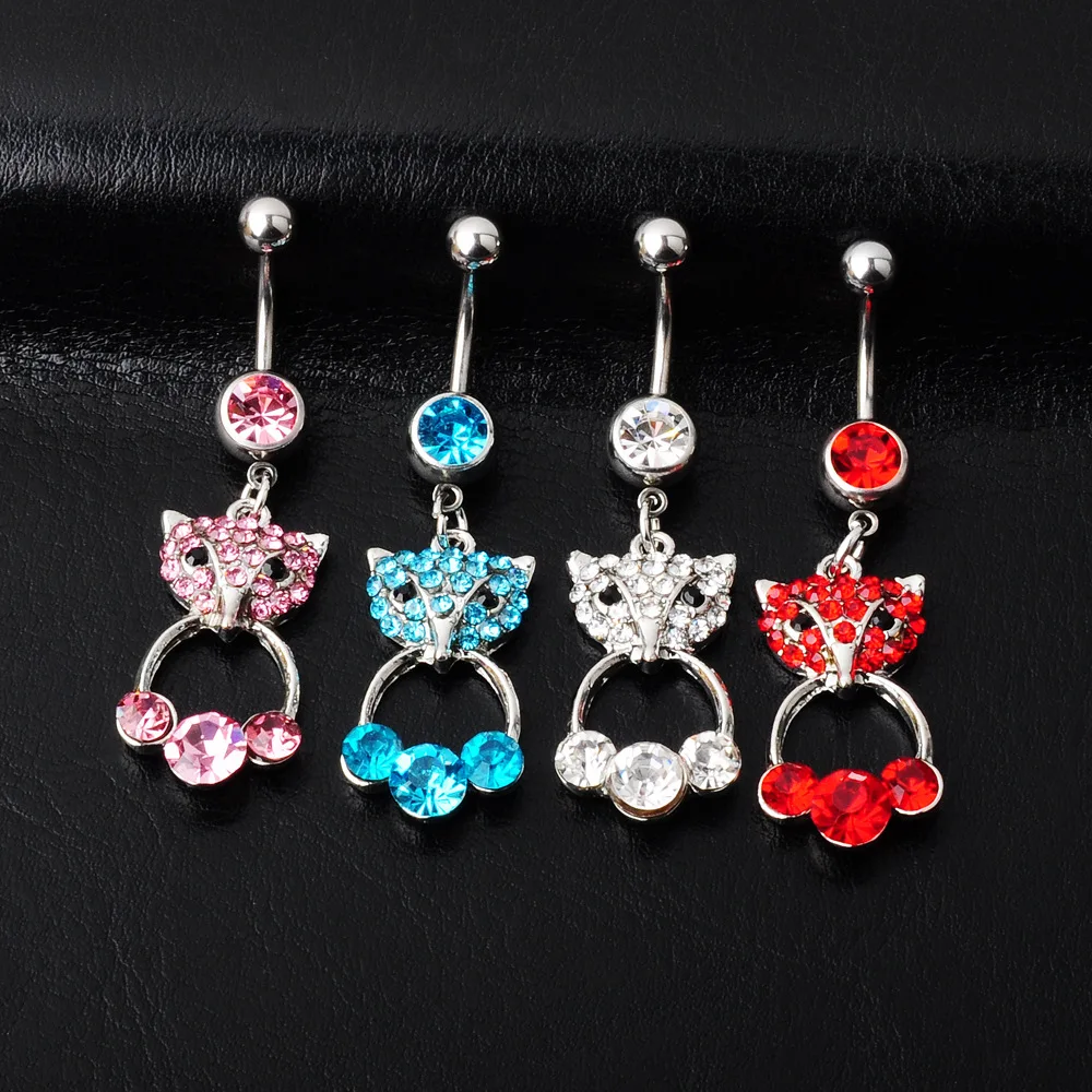 2020 Fashion Sexy Rhinestone Fox Belly Ring Colorful Crystal 316L Surgical Steel Piercing Fox Body Ring For Beach, Picture
2020 Fashion Sexy Rhinestone Fox Belly Ring Colorful Crystal 316L Surgical Steel Piercing Fox Body Ring For Beach, Picture