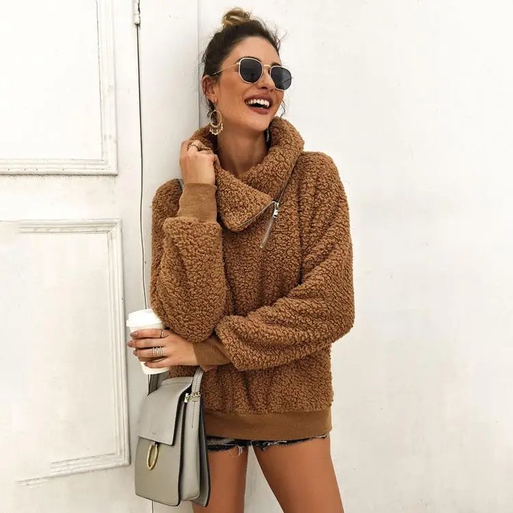 Fleece Warm Women Clothing Long Sleeve Pocket Pullovers Zipper Sweatshirts Women Cut And Sew Hoodie Winter Women Hoodies
Fleece Warm Women Clothing Long Sleeve Pocket Pullovers Zipper Sweatshirts Women Cut And Sew Hoodie Winter Women Hoodies