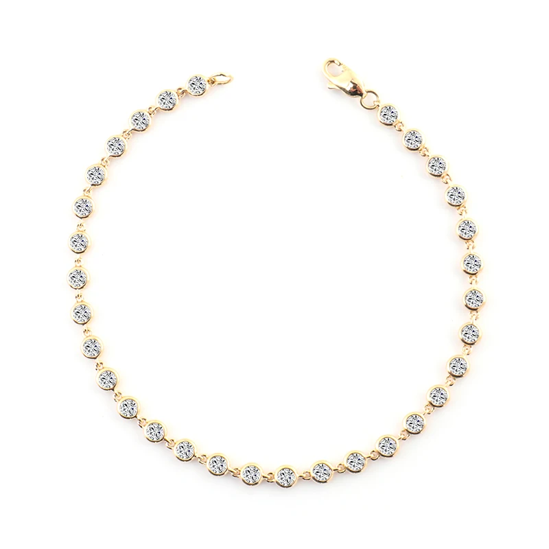 2021 fashion jewelry 14k solid yellow gold 2.5mm bezel set moissanite diamond tennis bracelet women 170mm
2021 fashion jewelry 14k solid yellow gold 2.5mm bezel set moissanite diamond tennis bracelet women 170mm