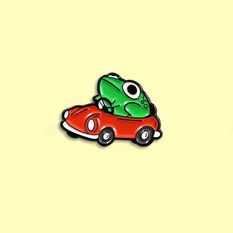 Frog Driver Enamel Pin Small Red Car Brooch Backpack Clothes Lapel Funny Animal Frog Jewelry Gift for Friends Children, Green
Frog Driver Enamel Pin Small Red Car Brooch Backpack Clothes Lapel Funny Animal Frog Jewelry Gift for Friends Children, Green