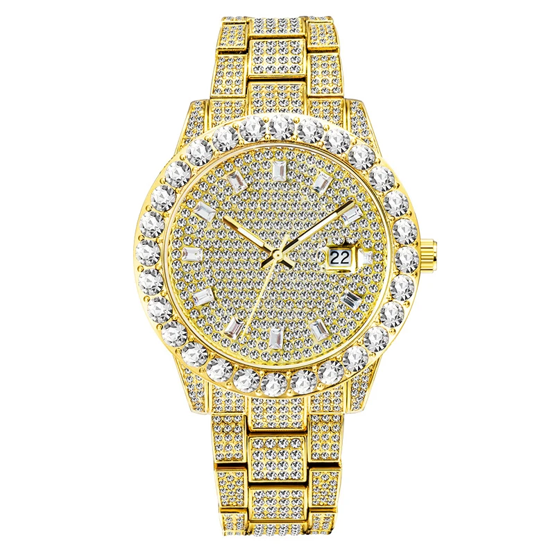 Fashion Men's Wrist Watch Luxury Full Diamond Custom Logo Stainless Steel Wrist Jewelry 18K Gold Plated Quartz Watches, Silver,gold
Fashion Men's Wrist Watch Luxury Full Diamond Custom Logo Stainless Steel Wrist Jewelry 18K Gold Plated Quartz Watches, Silver,gold