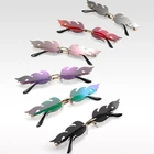 2019 Fashion Fire Flame Custom Logo Promotion Sunglasses Women Rimless Wave Trendy Sunglasses Sun Glasses