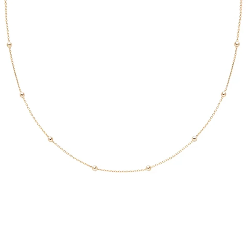 women fashion 14K gold plated necklace jewelry 925 sterling silver basic large beaded choker necklace
women fashion 14K gold plated necklace jewelry 925 sterling silver basic large beaded choker necklace